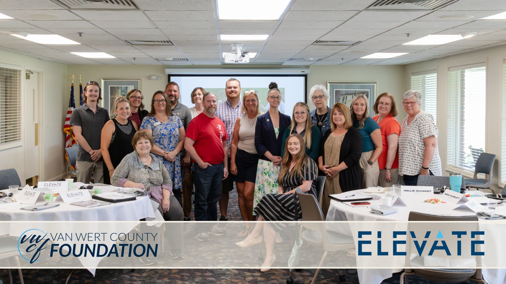 Group photo of participants from the ELEVATE Program Financial and Legal Session with Beth Short, organized by the Van Wert County Foundation.